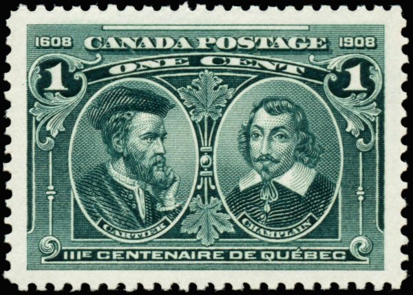 Canada Stamp #97 - Cartier & Champlain (1908) 1¢ (VF)