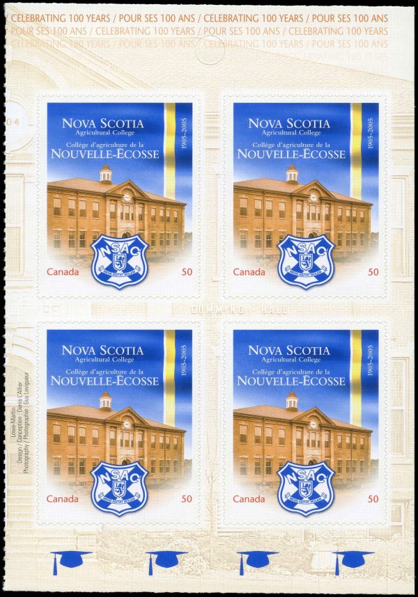 Canada Stamp Booklet - #BK307 - Nova Scotia Agricultural College (2005) 8 x 50¢ - Image 2