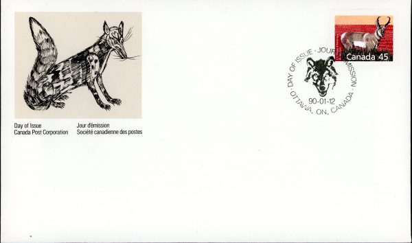 Canada FDC #1172 - Pronghorn (1990) 45¢