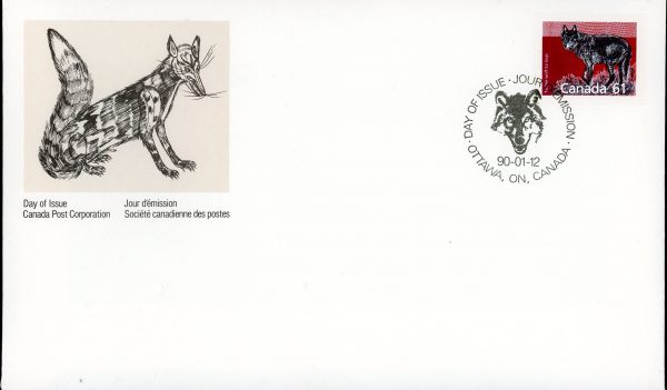 Canada FDC#1175 Timber Wolf (1990) 61¢