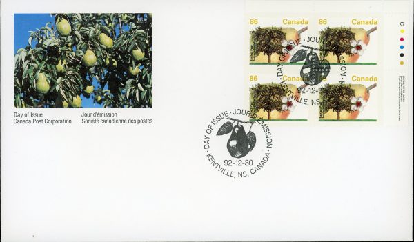 Canada FDC PB#1372 - Bartlett Pear (1992) 86¢