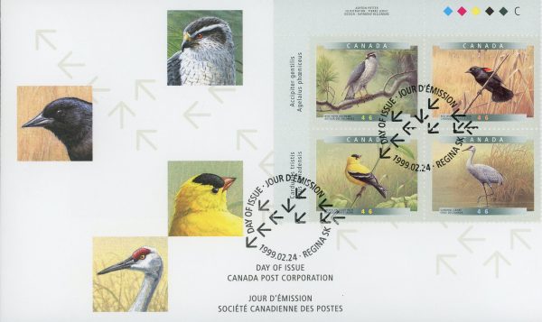 Canada FDC PB#1773a - Birds of Canada-4a (1999) 4 x 46¢ Se-tenant block 4 different (1770-1773)