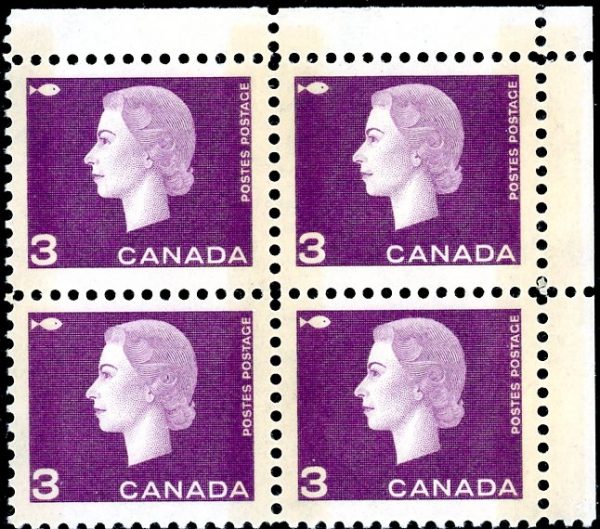 Canada Stamp CB#403iv - Queen Elizabeth II (1963) 3¢ W2B, F