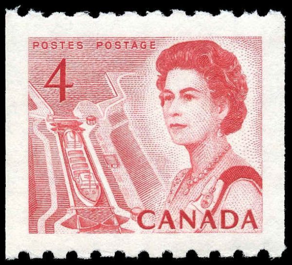 Canada Stamp #467 - Queen Elizabeth II (1967) 4¢ DF, DEX