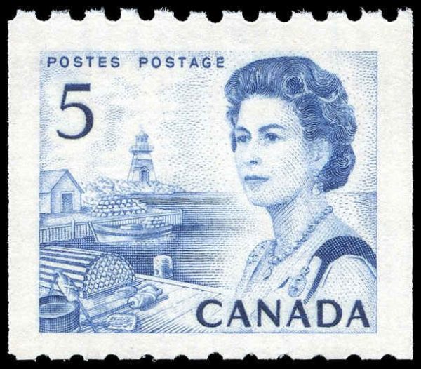 Canada Stamp #468 - Queen Elizabeth II (1967) 5¢ DF, DEX