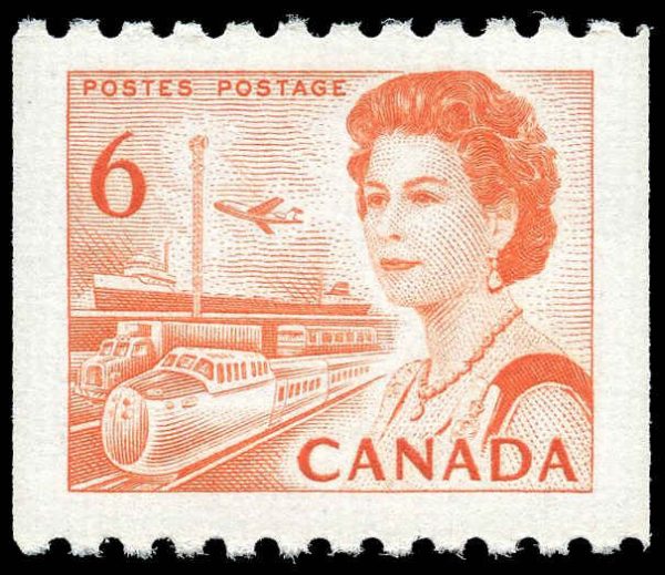 Canada Stamp #468Ai - Queen Elizabeth II (1969) 6¢ HB, DEX