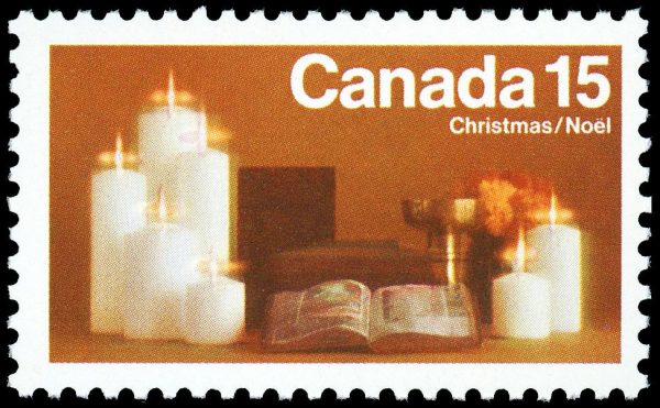 Canada Stamp #609pi - Christmas Candles (1972) 15¢ Tagged, GT2