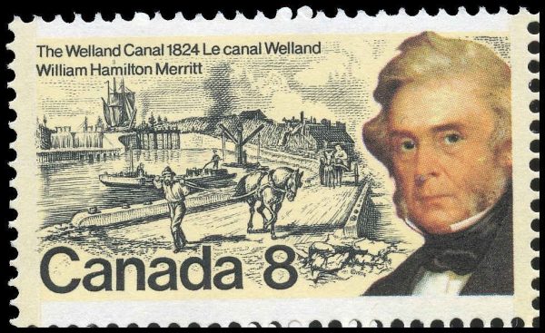 Canada Stamp #655i - Merritt and Welland Canal (1974) 8¢ LF