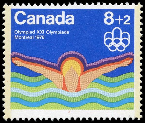 Canada Stamp - Semi-Postal #B4i - Swimming (1975) 8¢ + 2¢ LF