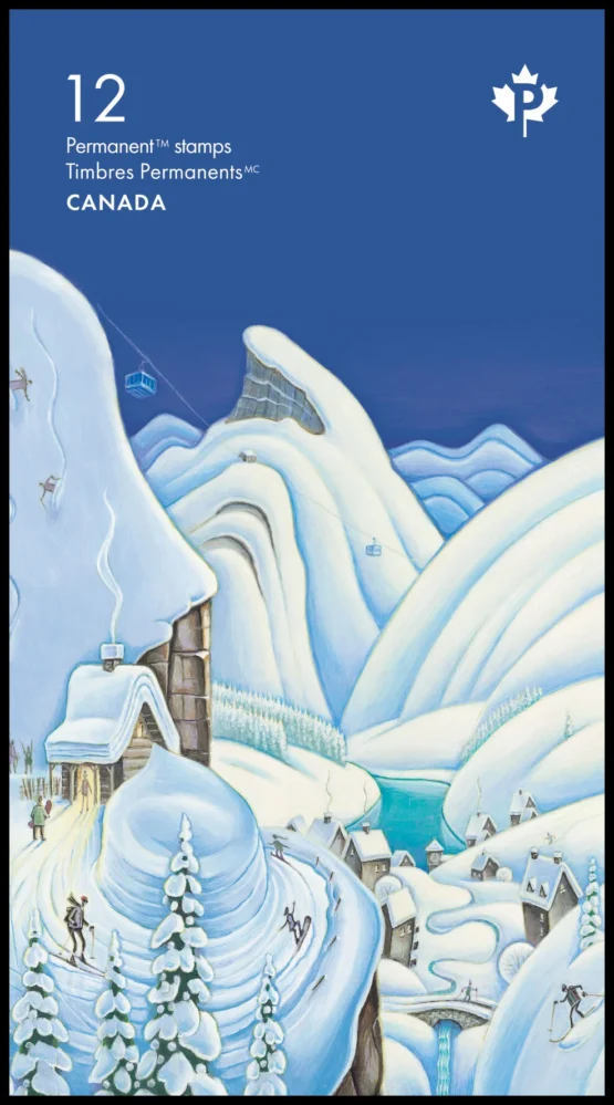 Canada Stamp #3405a - Holiday Winter Scenes (2023) 12 x P (92¢) Booklet pane of 12 stamps (#3405) - Image 2