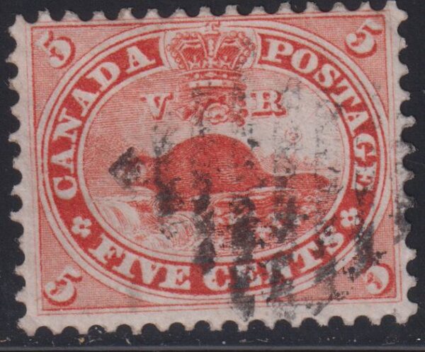 Canada Stamp #15 - Beaver (1859) 5¢ -FVF-U