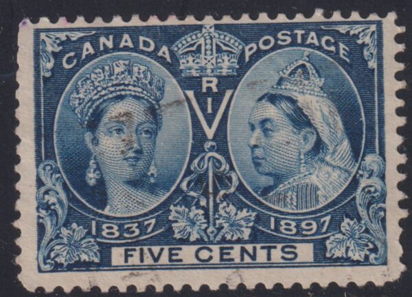 Canada Stamp #54 - Queen Victoria Jubilee (1897) 5¢ - F-U