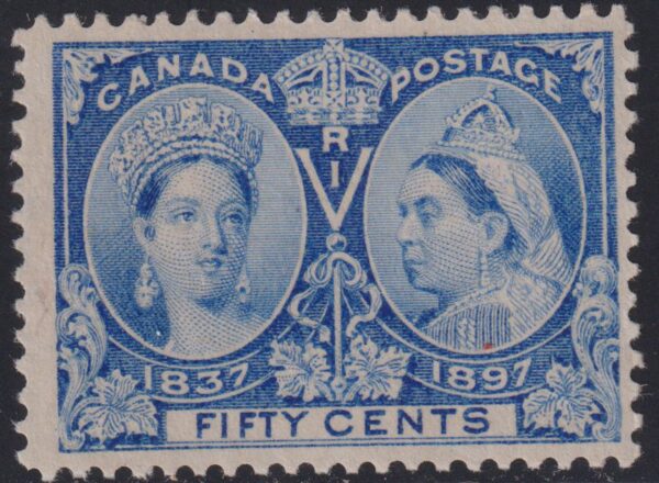 Canada Stamp #60 - Queen Victoria Jubilee (1897) 50¢ (FVF-MLH)