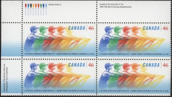 Canada Stamp PB#1805 - Five rowers (1999) 46¢