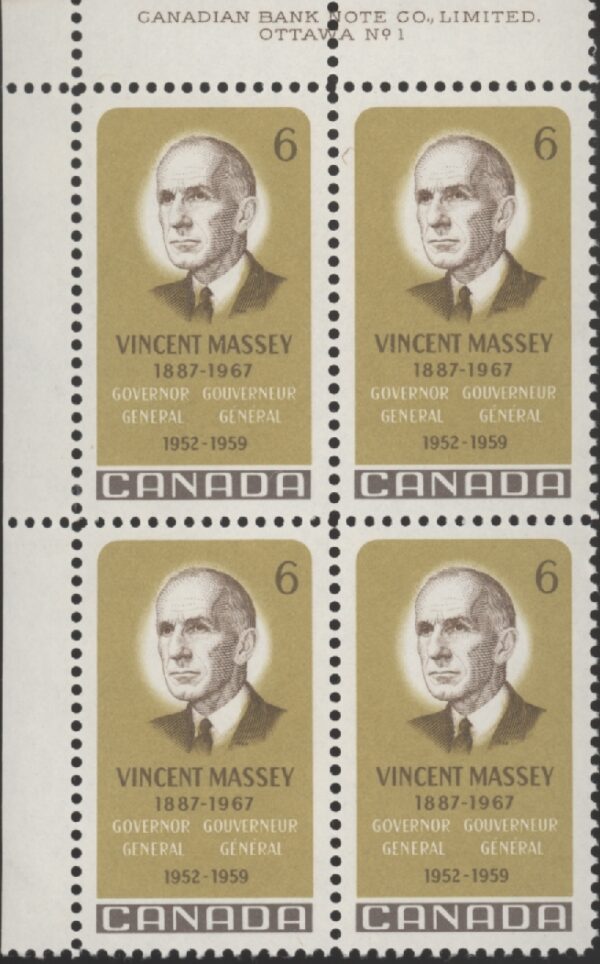 Canada Stamp #491 - Vincent Massey (1969) 6¢