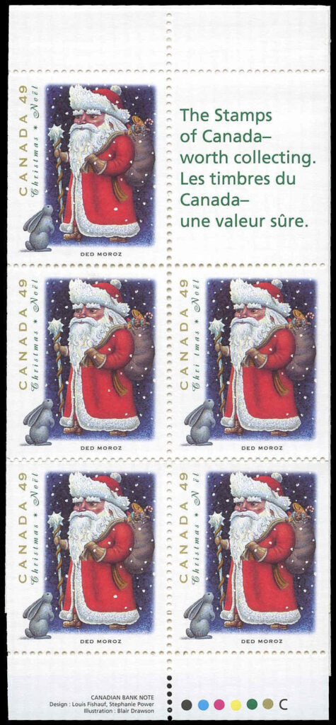 Canada Stamp Booklet - #BK164 Russia's Ded Moroz (1993) 5 x 49¢ Booklet of 5 stamps (#1500a in cover) - Image 2