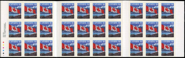 Canada Stamp #1698a - Flag over Iceberg (1998) 30 x 46¢ Booklet pane of 30 stamps (#1698) (BK215) - Image 2