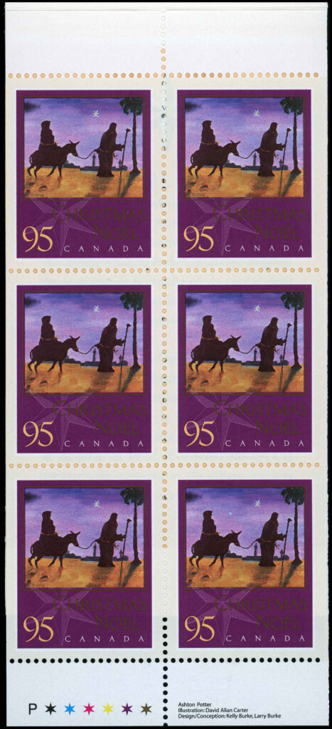 Canada Stamp #1875a - Flight Into Egypt, by David Allan Carter (2000) 6 x 55¢ Booklet pane of 6 stamps (#1875as) (BK235) - Image 2