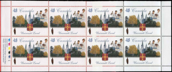 Canada Stamp #1942a - Laval University (2002) 8 x 48¢ Booklet pane of 8 stamps (#1942) (BK255) - Image 2