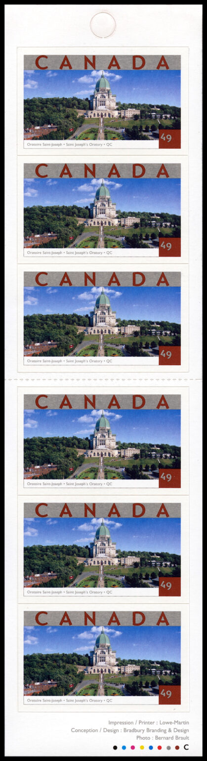 Canada Stamp Booklet - #BK287 St. Joseph's Oratory, Quebec (2004) 6 x 49¢ Booklet of 6 stamps (#2020a in cover) - Image 2