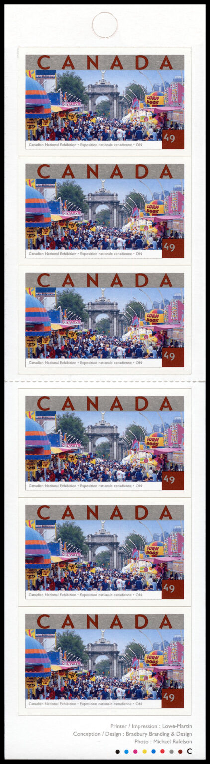 Canada Stamp #2023a - Canadian National Exhibition, Toronto (2004) 6 x 49¢ Booklet pane of 6 stamps (#2023) (BK295) - Image 2