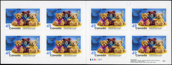 Canada Stamp Booklet - #BK290 Teddy bears (2004) 8 x 49¢ Booklet of 8 stamps (2 x #2035a in cover) - Image 2