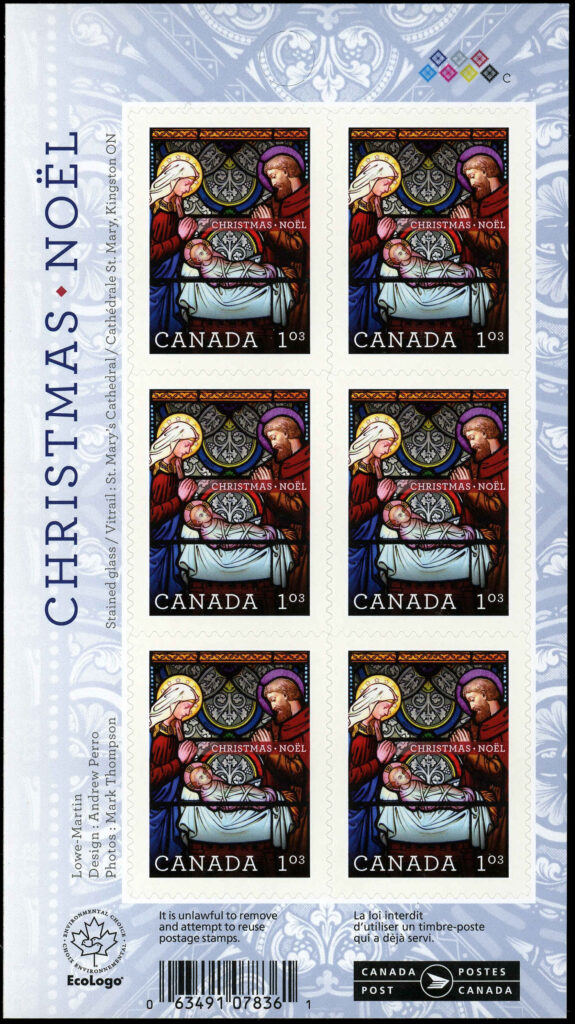 Canada Stamp Booklet - #BK471 Christmas (Stained Glass) (2011) 6 x $1.03 Booklet of 6 stamps (#2493a in cover) - Image 2