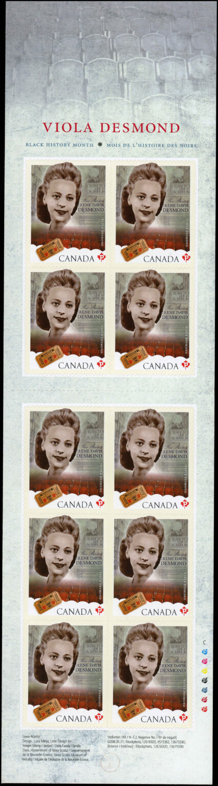 Canada Stamp Booklet - #BK481 Viola Desmond (2012) 10 x P (61¢) Booklet of 10 stamps (#2521a in cover) - Image 2