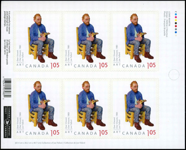 Canada Stamp Booklet - #BK482 Dear Vincent (2012) 6 x $1.05 Booklet of 6 stamps (#2524a in cover) - Image 2