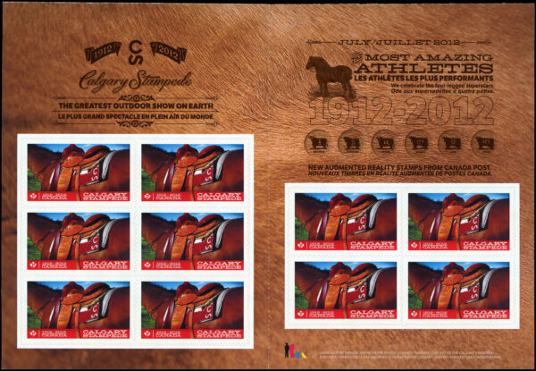 Canada Stamp Booklet - #BK488 Saddled Rodeo Horse (2012) 10 x P (61¢) Booklet of 10 stamps (#2547a in cover) - Image 2