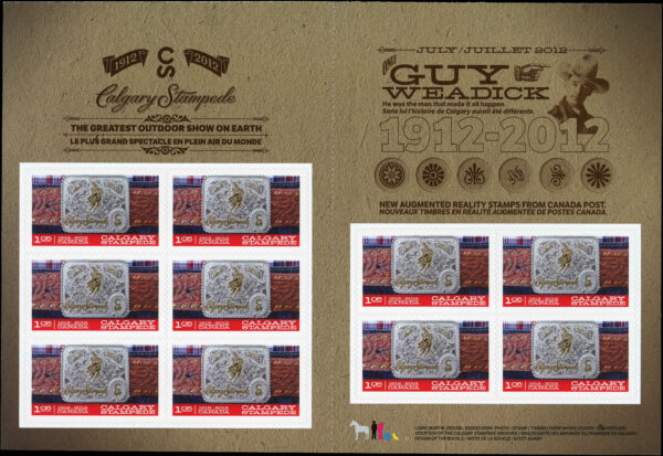 Canada Stamp Booklet - #BK489 Silver and Gold Belt Buckle (2012) 10 x $1.05 Booklet of 10 stamps (#2548a in cover) - Image 2