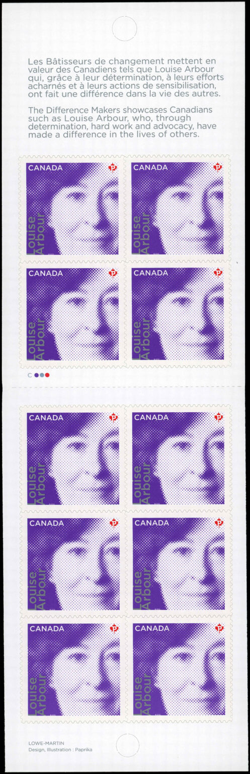 Canada Stamp Booklet - #BK490 Louise Arbour (2012) 10 x P (61¢) Booklet of 10 stamps (#2550a in cover) - Image 2