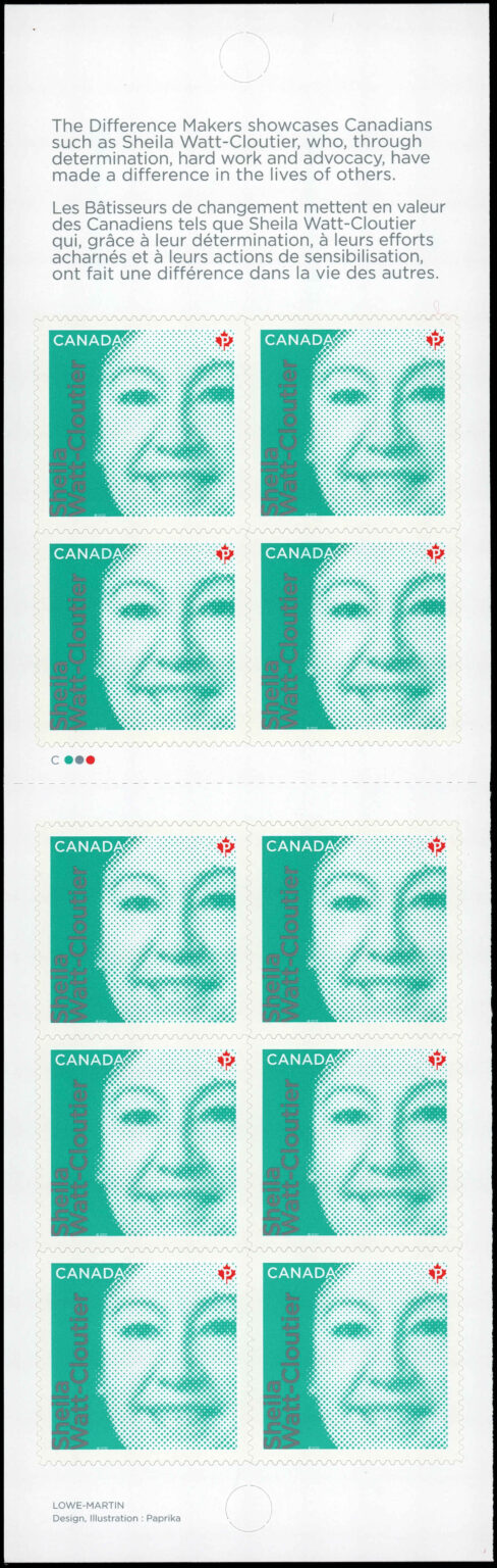 Canada Stamp Booklet - #BK492 Sheila Watt-Cloutier (2012) 10 x P (61¢) Booklet of 10 stamps (#2552a in cover) - Image 2