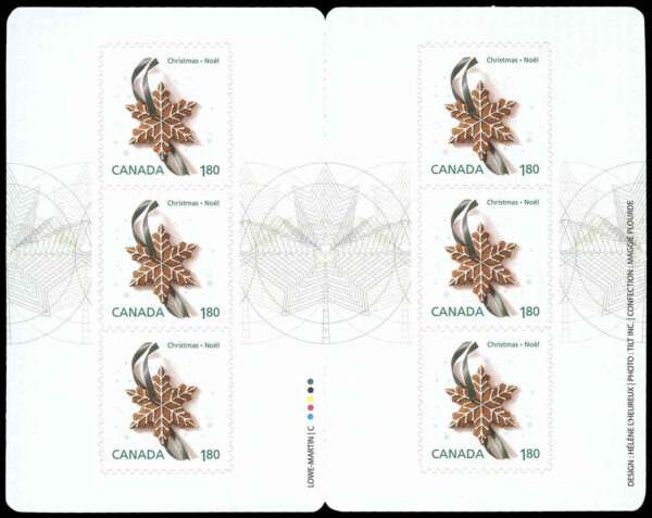 Canada Stamp Booklet - #BK515 Snowflake (2012) 6 x $1.80 Booklet of 6 stamps (#2585a in cover) - Image 2