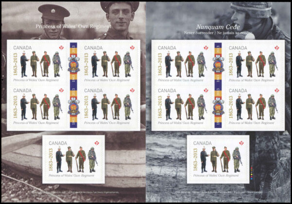 Canada Stamp Booklet - #BK535 The Princess of Wales' Own Regiment (2013) 10 x P (63¢) Booklet of 10 stamps (#2635a in cover) - Image 2