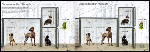 Canada Stamp Booklet - #BK536 Adopt a Pet (2013) 10 x P (63¢) Booklet of 10 stamps (#2641a in cover) - Image 2