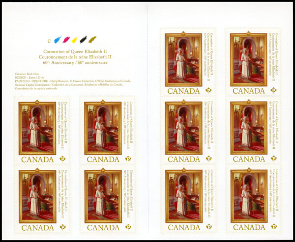 Canada Stamp Booklet - #BK538 Portrait of Queen Elizabeth II (2013) 10 x P (63¢) Booklet of 10 stamps (#2644a in cover) - Image 2