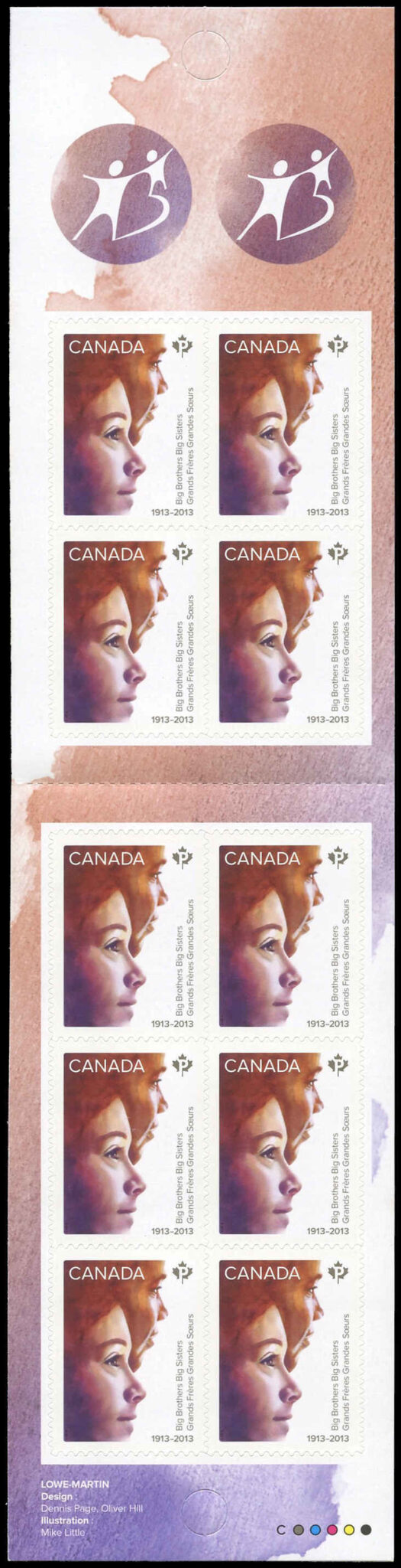 Canada Stamp Booklet - #BK539 Boy and Girl (2013) 10 x P (63¢) Booklet of 10 stamps (#2645a in cover) - Image 2