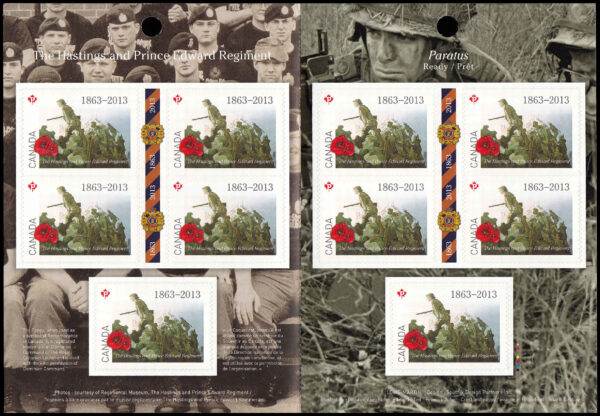 Canada Stamp Booklet - #BK561 Poppies over Painting, Assault on Assoro by Ted Zuber (2013) 10 x P (63¢) Booklet of 10 stamps (#2684a in cover) - Image 2