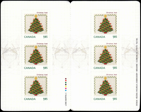 Canada Stamp Booklet - #BK566 Cross-Stitched Tree (2013) 6 x $1.85 Booklet of 6 stamps (#2691a in cover) - Image 2