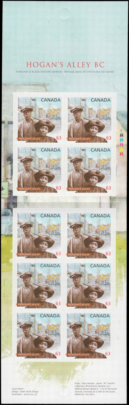 Canada Stamp Booklet - #BK571 Hogan's Alley (Vancouver, BC) (2014) 10 x 63¢ Booklet of 10 stamps (#2703a in cover) - Image 2