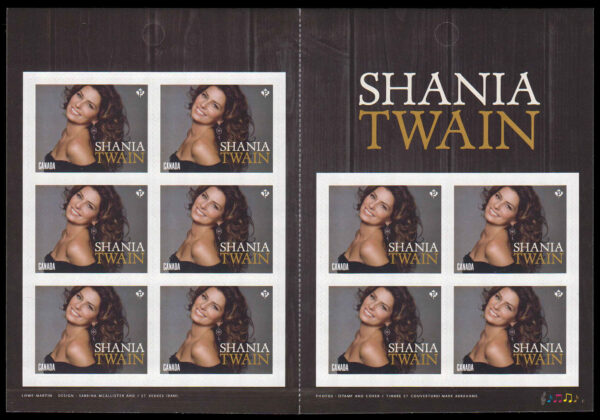 Canada Stamp Booklet - #BK594 Shania Twain (2014) 10 x P (85¢) Booklet of 10 stamps (#2768a in cover) - Image 2