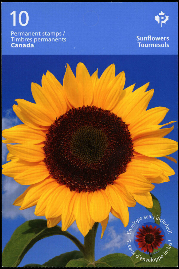 Canada Stamp #2444a - Sunflowers (2011) 10 x P (59¢) Booklet pane of 10 stamps (5 x (#2443, 2444)) (BK449) - Image 2