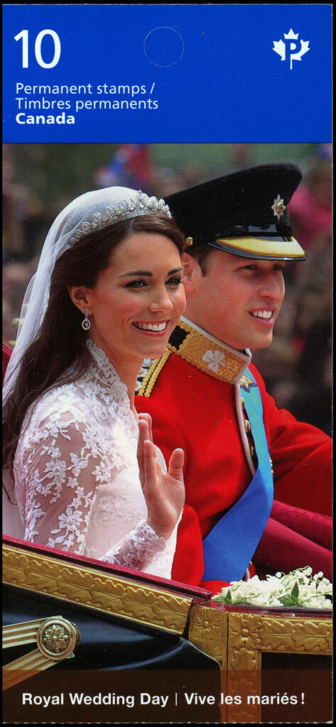 Canada Stamp #2478a - Duke and Duchess of Cambridge (2011) 10 x P (59¢) Booklet pane of 10 stamps (#2478) (BK459) - Image 2