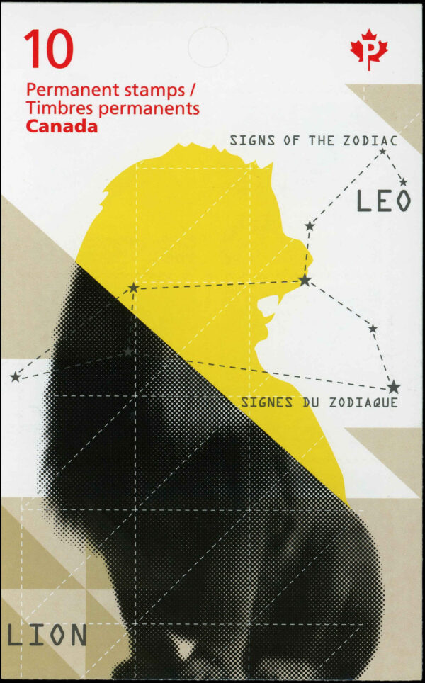 Canada Stamp #2453a - Leo: The Lion (2012) 10 x P (61¢) Booklet pane of 10 stamps (#2453) (BK495) - Image 2