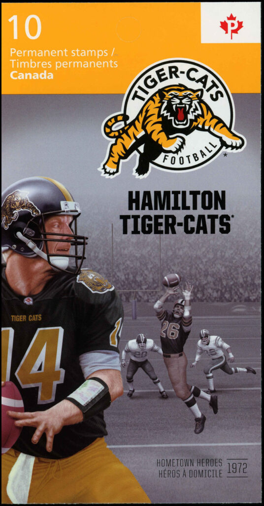 Canada Stamp #2574a - Hamilton Tiger-Cats Danny McManus (1965- ), 'Hometown Heroes' (2012) 10 x P (61¢) Booklet pane of 10 stamps (#2574) (BK505) - Image 2