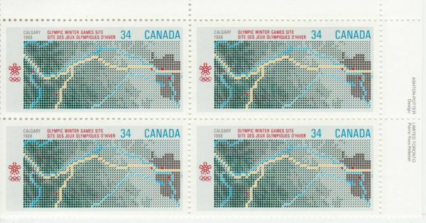 Canada PB#1077 - Map (1986) 34¢ Low fluorescence/dull fluorescence