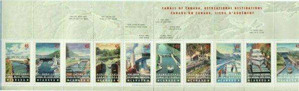 Canada Stamp Booklet - #BK208 -Canals (1998) 10 x 45¢