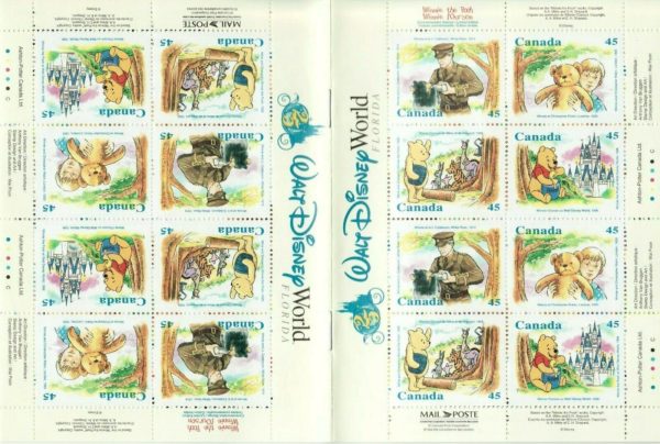 Canada Stamps - Booklet Pane of 16 - Winnie The Pooh #1621c (BK194) - MNH, 1996