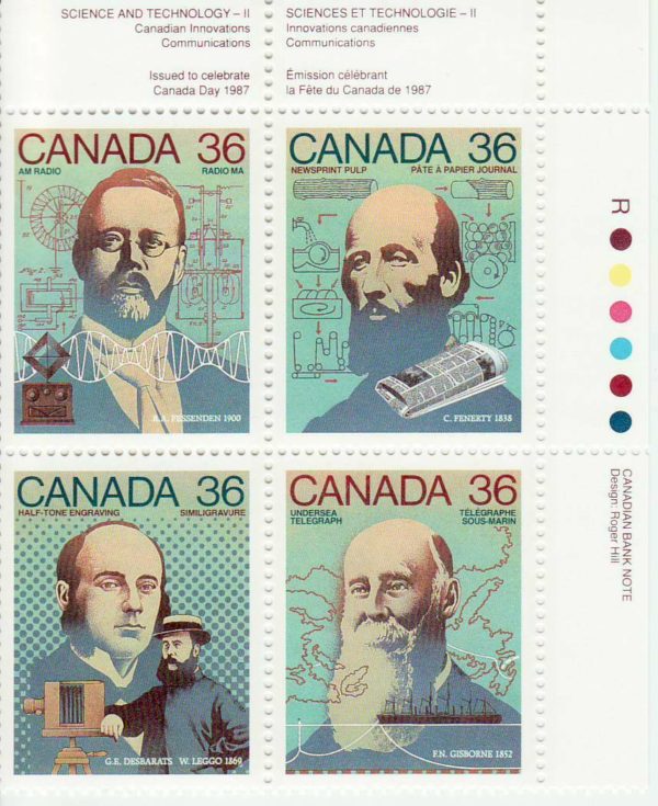 Canada PB#1138a - Canada Day - Science and Technology - 2 (1987) 4 x 36¢ Se-tenant block (1135-1138)